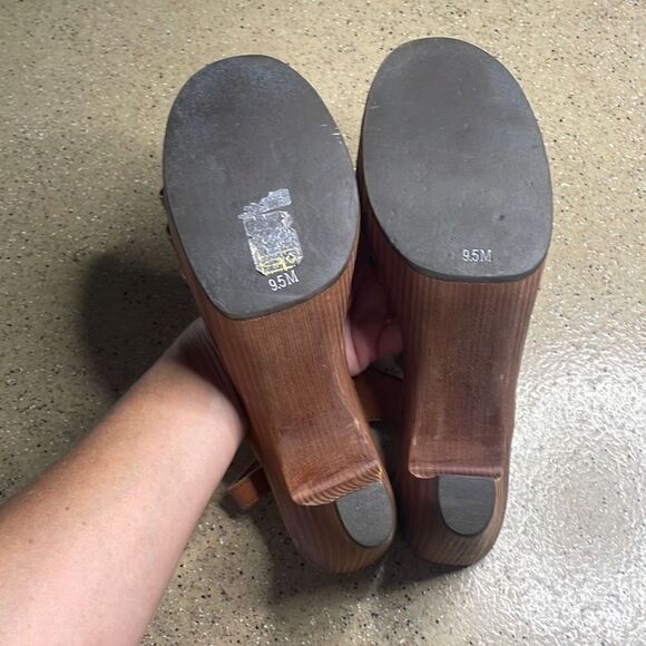 Jeffrey Campbell Free People Wood Platform Leather Sandals 9.5 - Picture 7 of 11